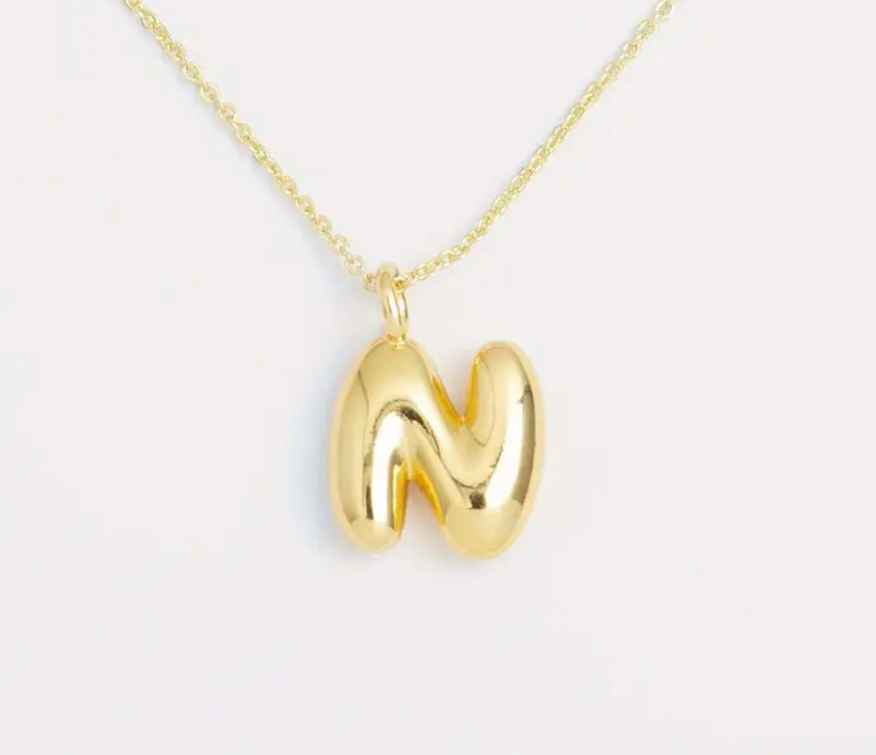 Bubble Initial Gold Plated Necklace