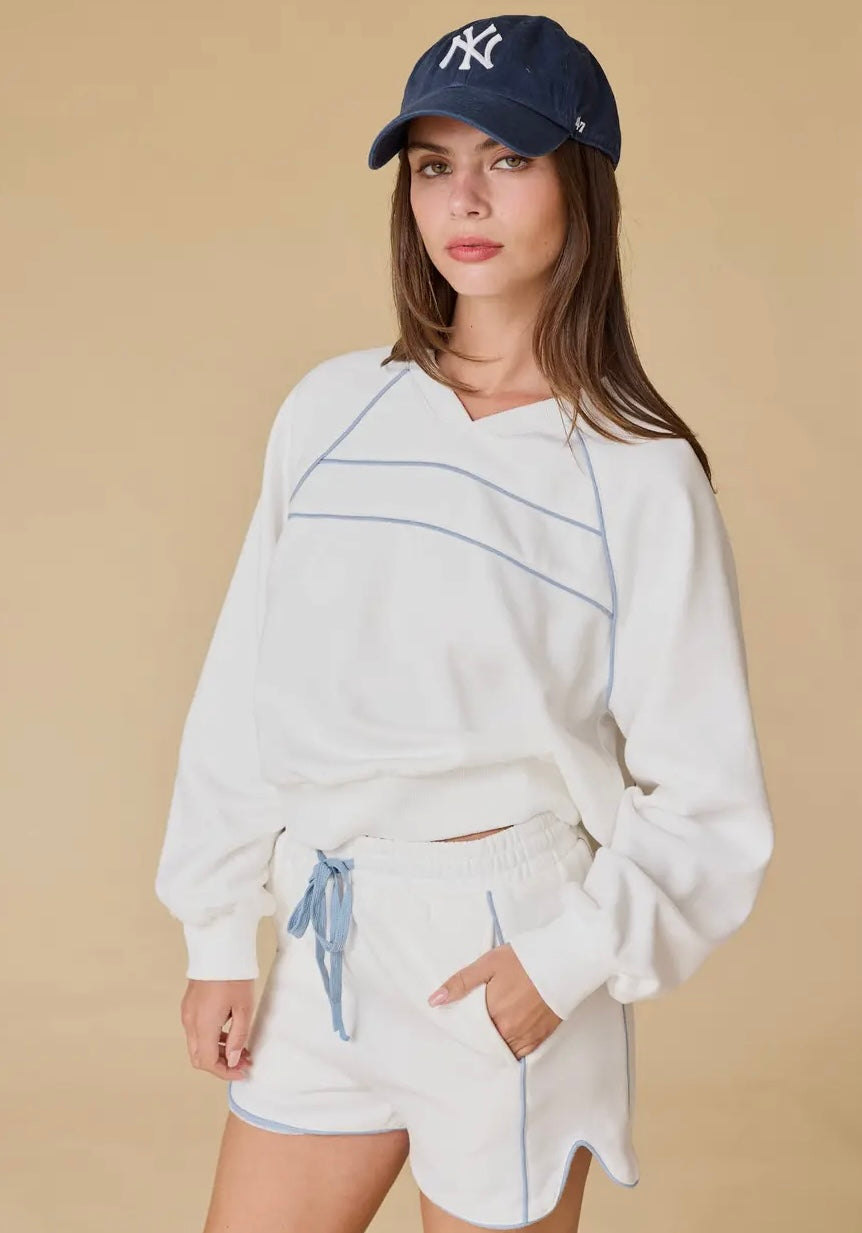 Lyla Piped Short Set