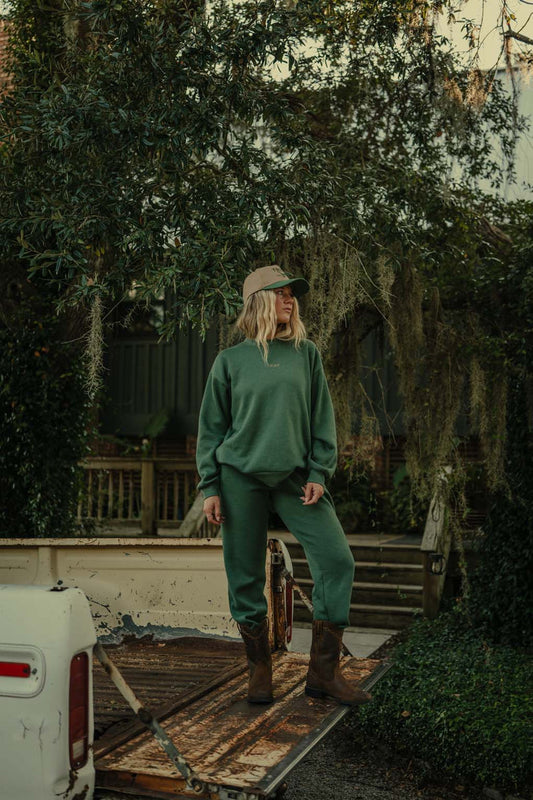 Tribe Kelley Coastal Countryside Butter Joggers-Pine Green