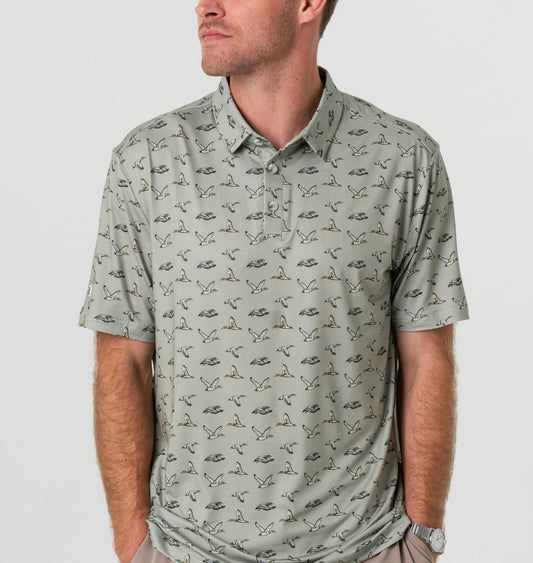 Burlebo Performance Polo-Flying Ducks Green