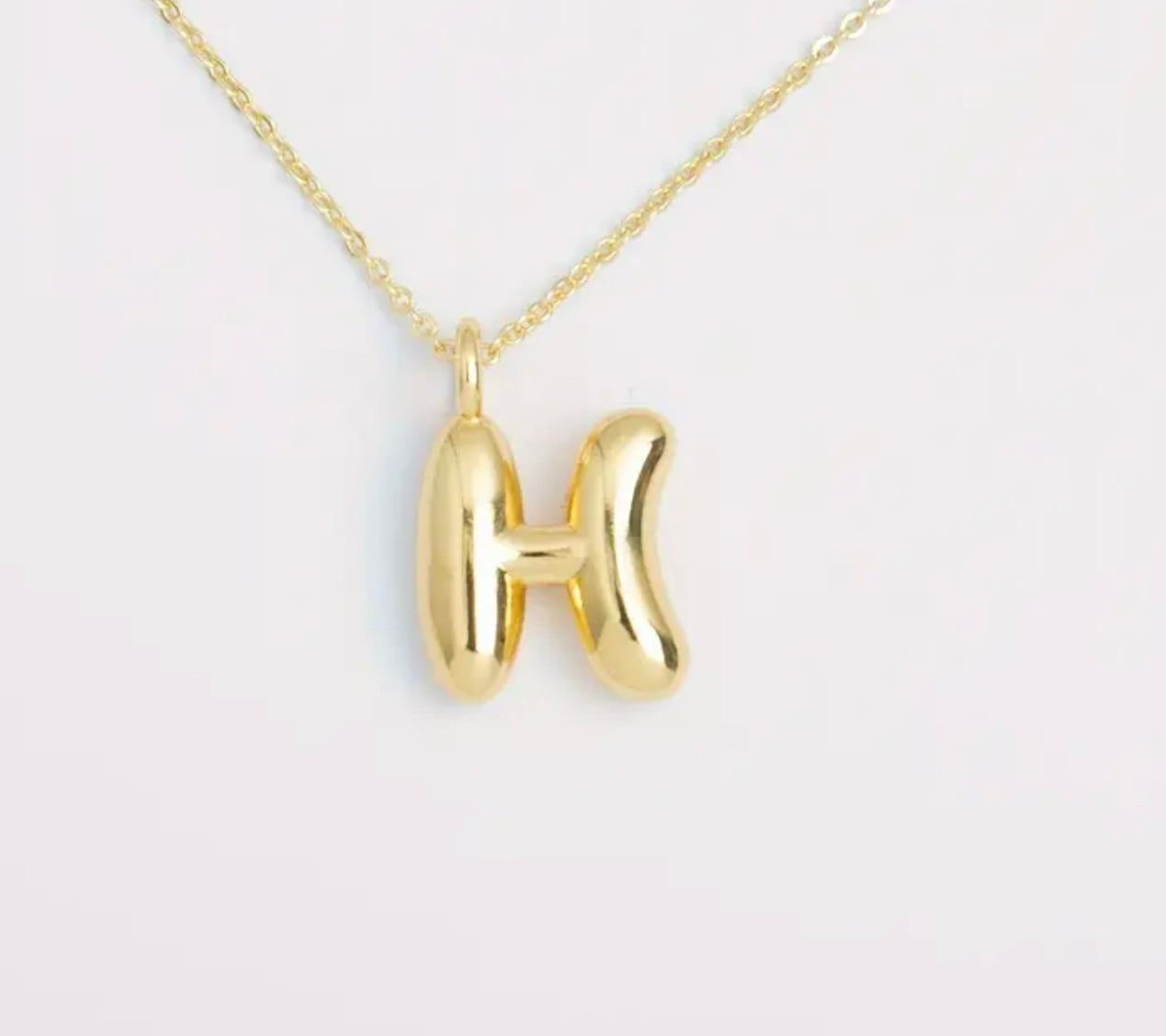 Bubble Initial Gold Plated Necklace
