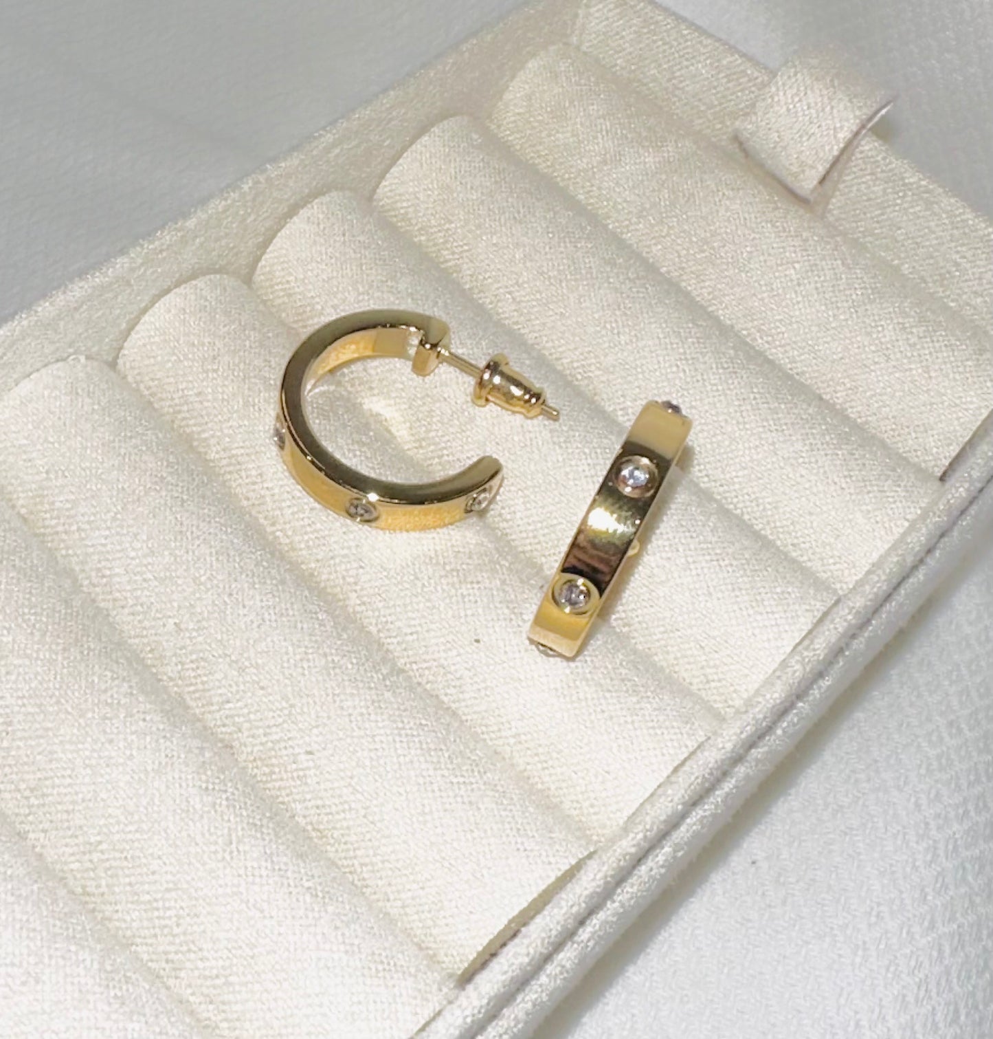 Love Gold & Diamond Hoop Earrings