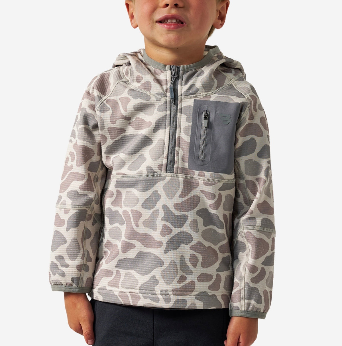 Burlebo Youth Blaze Tech Quarter Zip-Classic Deer Camo