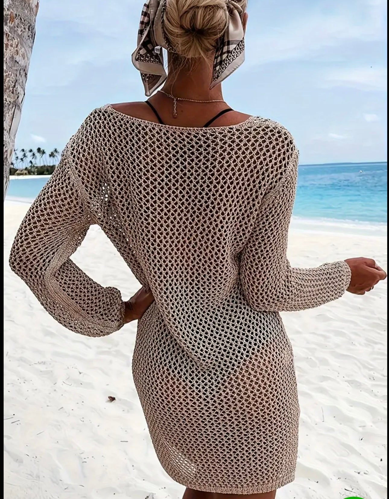 Crochet Split Cover Up Dress