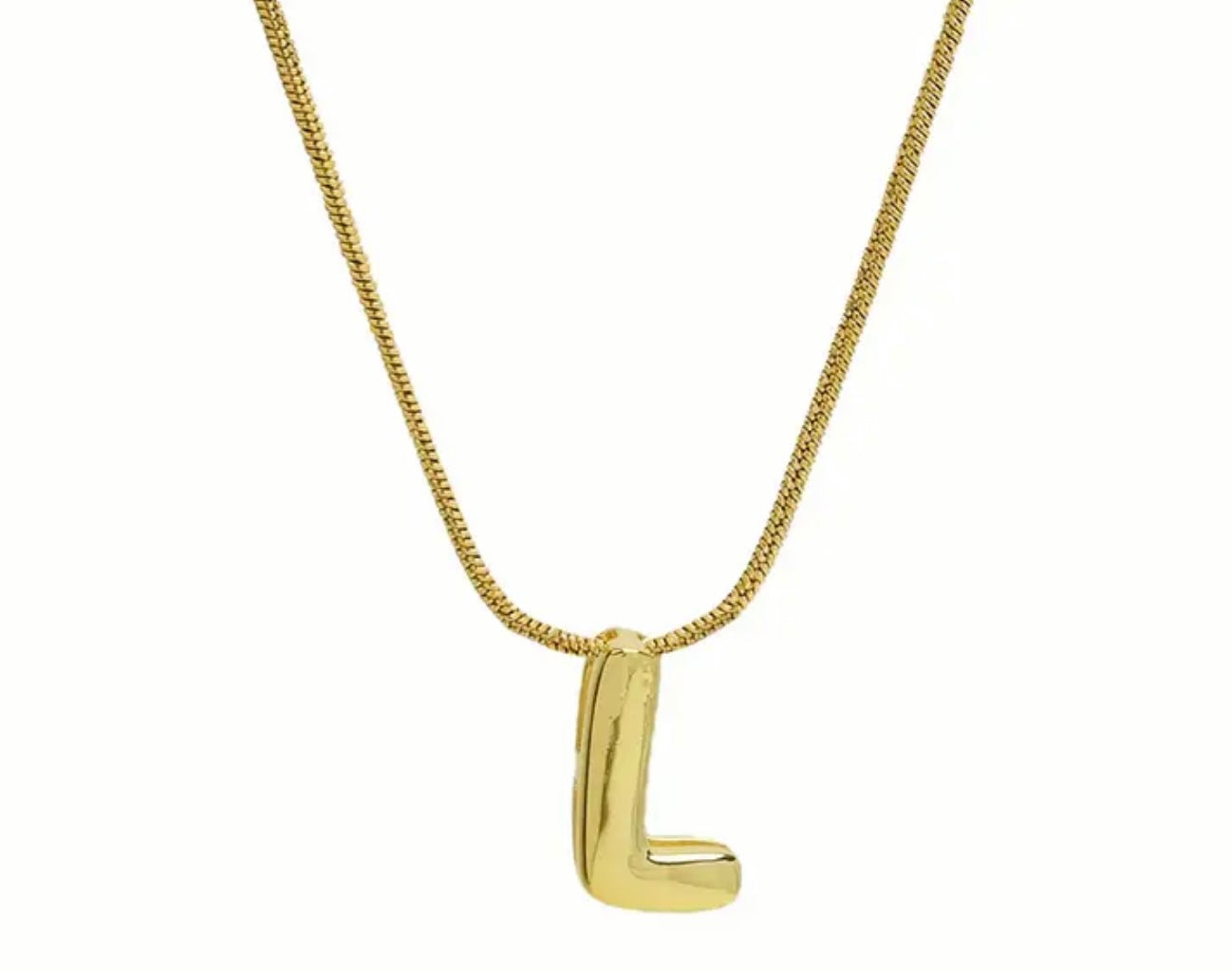 Bubble Initial Stainless Steel Necklace