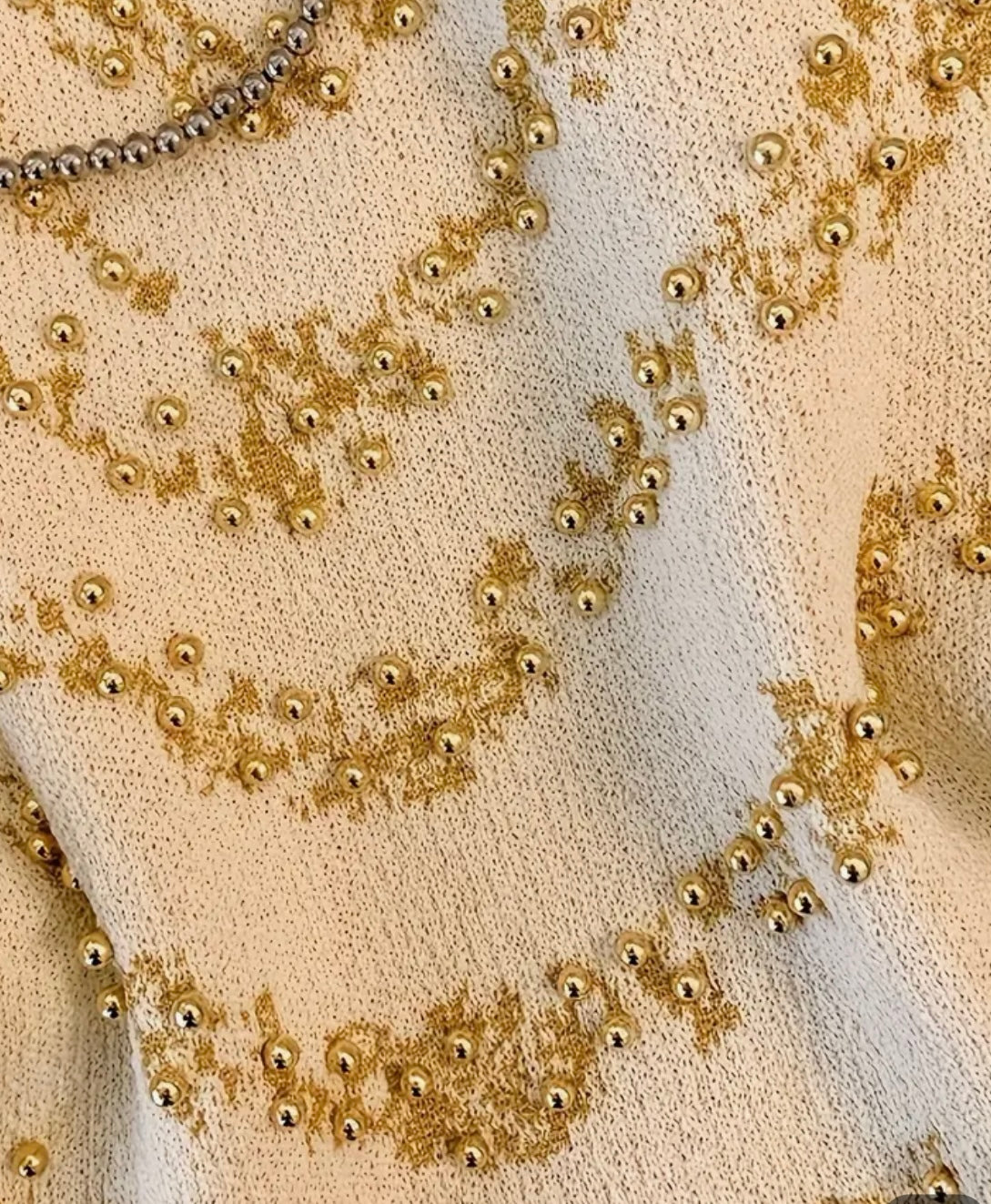 Gold beaded Halter Neck Sleeveless Sweater Small