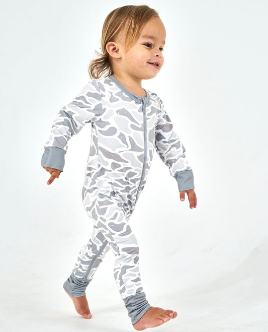 Burlebo Baby Zip Up-White Camo