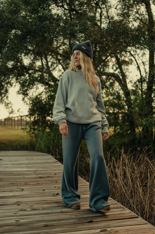 Tribe Kelley Costal Countryside Butter Wide Leg Pants-Harbor Navy