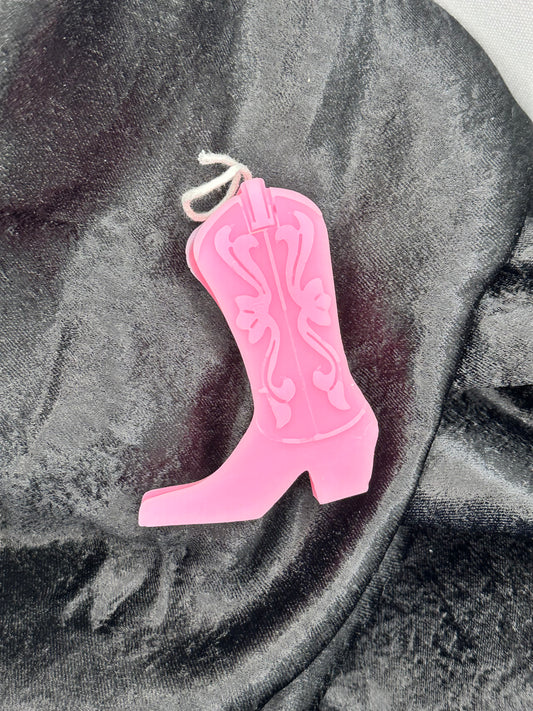 Pink Cowboy Boot Candle