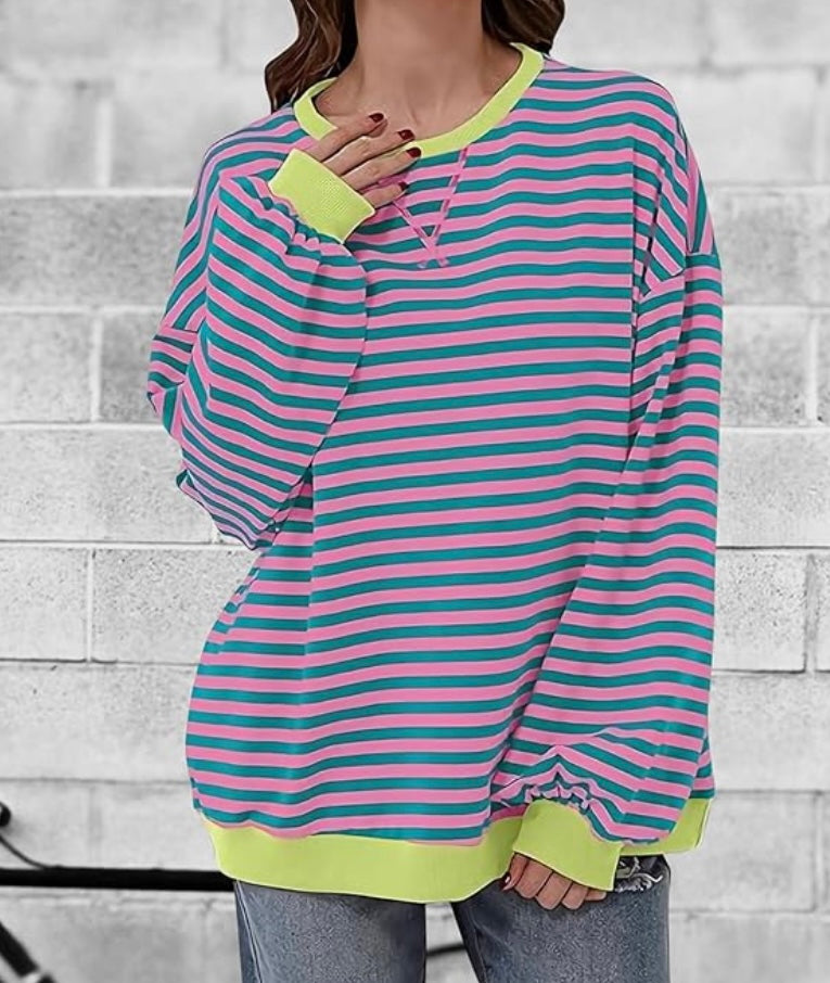 Striped Oversized Sweatshirt