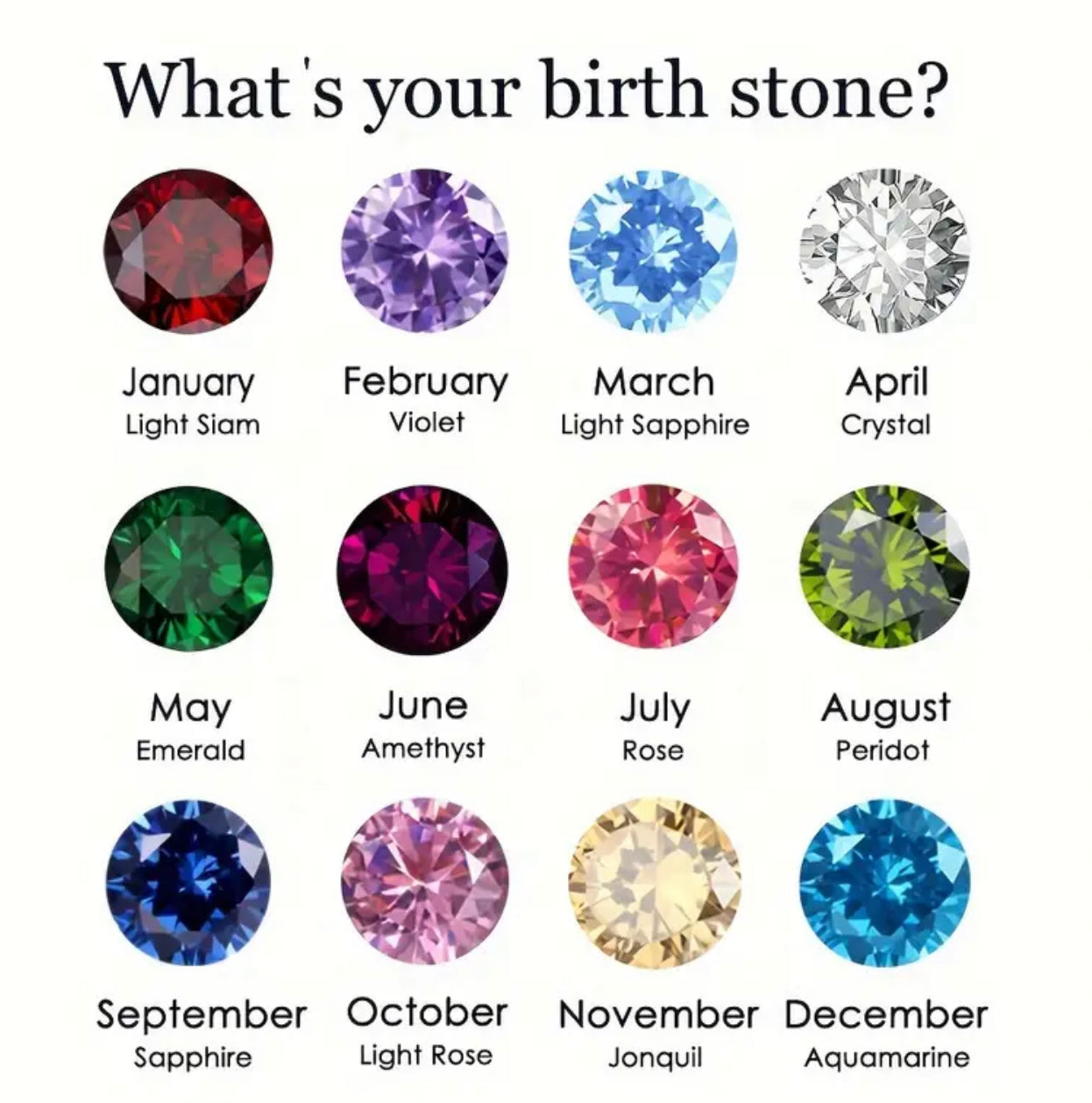 Round Birthstone Charm