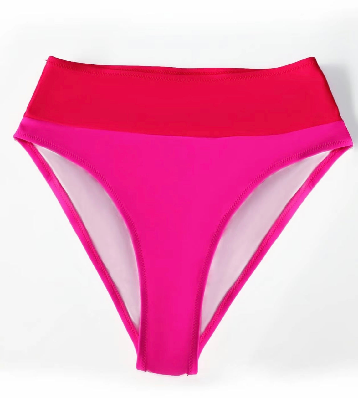 Hot pink color block bikini