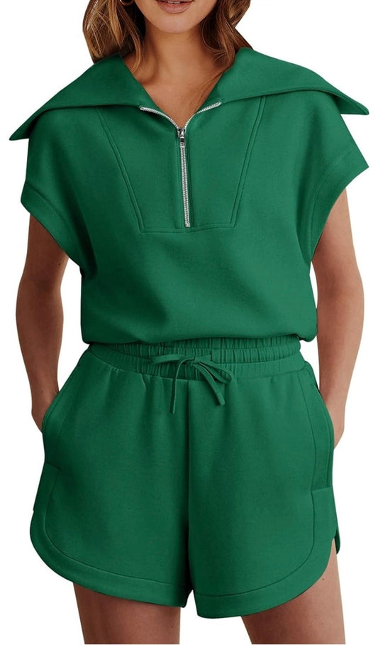 KELLY GREEN 2pc shorts set