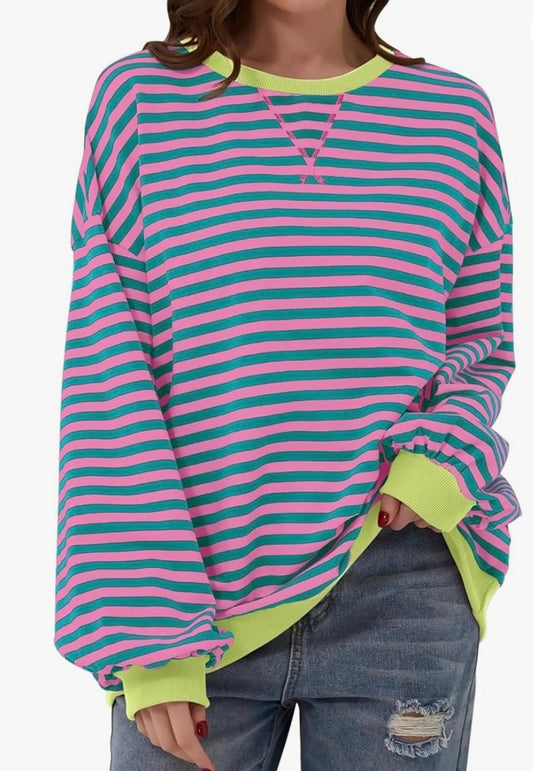 Striped Oversized Sweatshirt