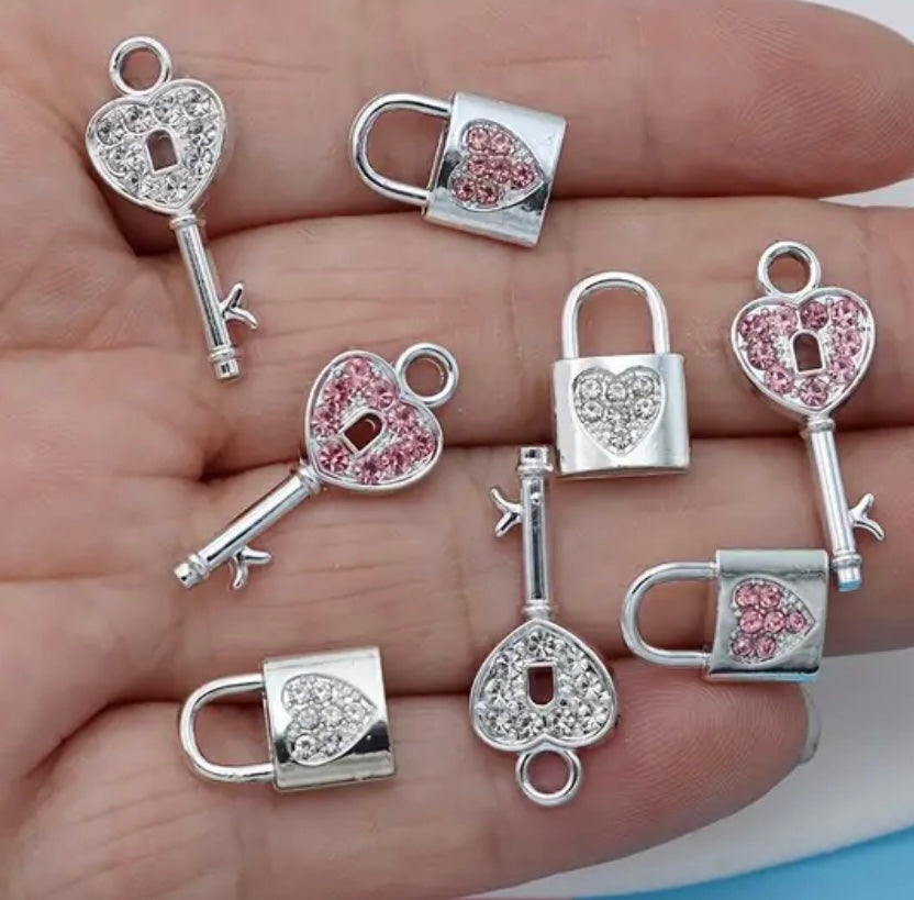 Heart Lock & Key Charm