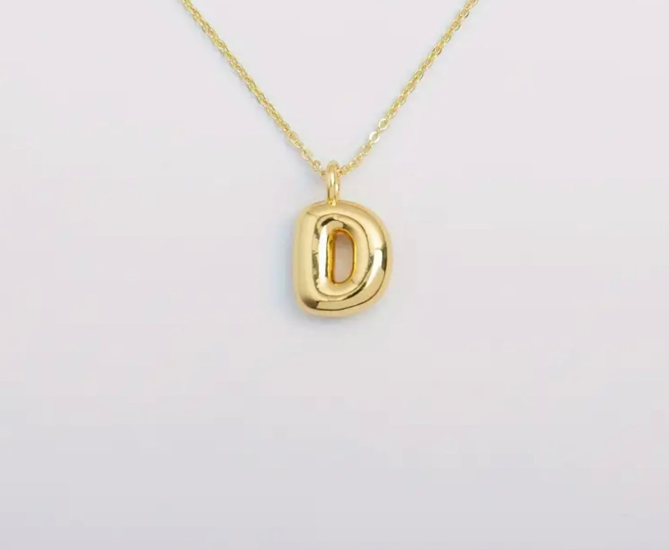 Bubble Initial Gold Plated Necklace