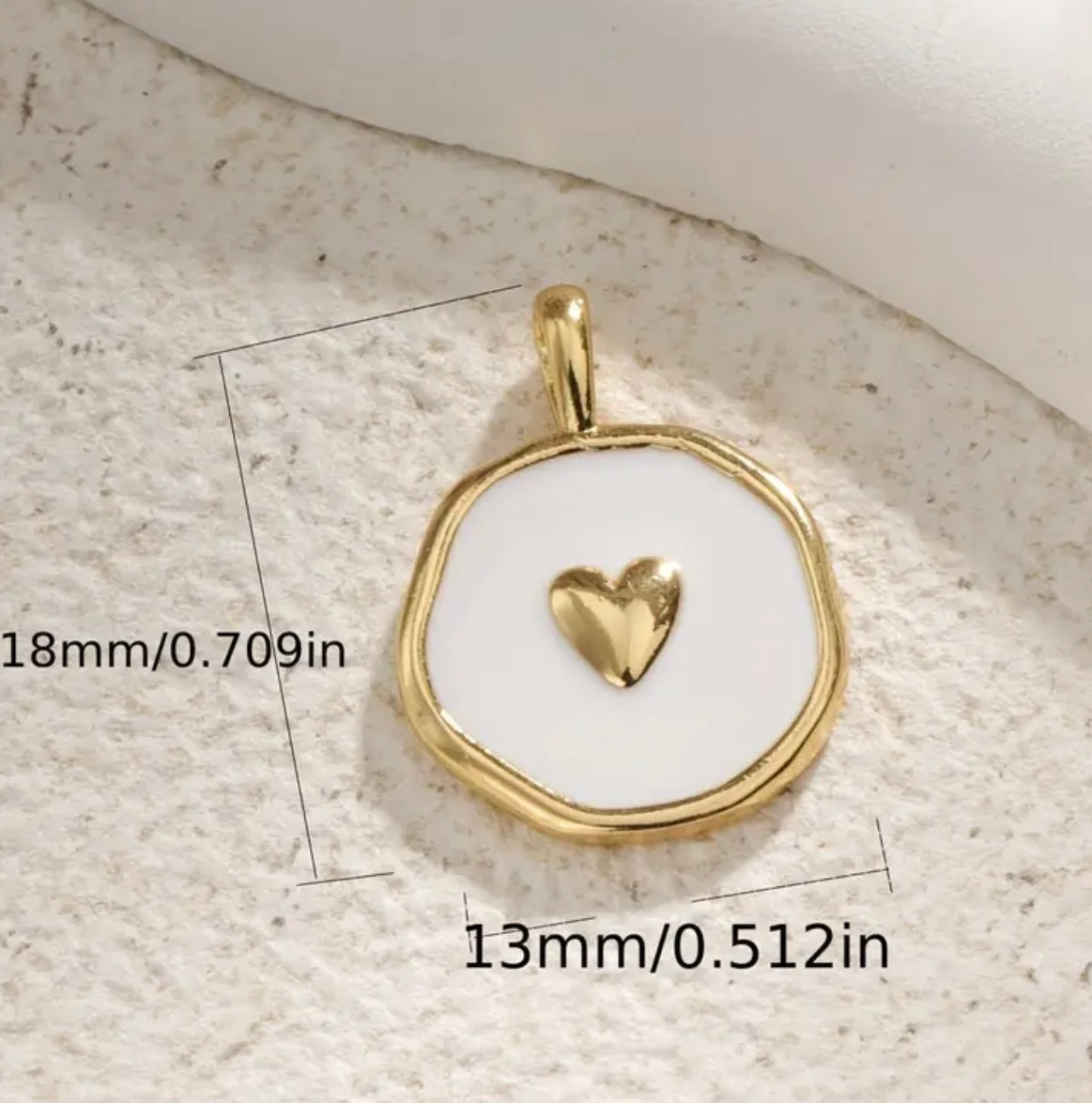 Gold Outline Heart Charm