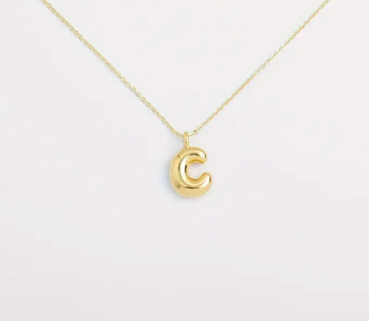 Bubble Initial Gold Plated Necklace
