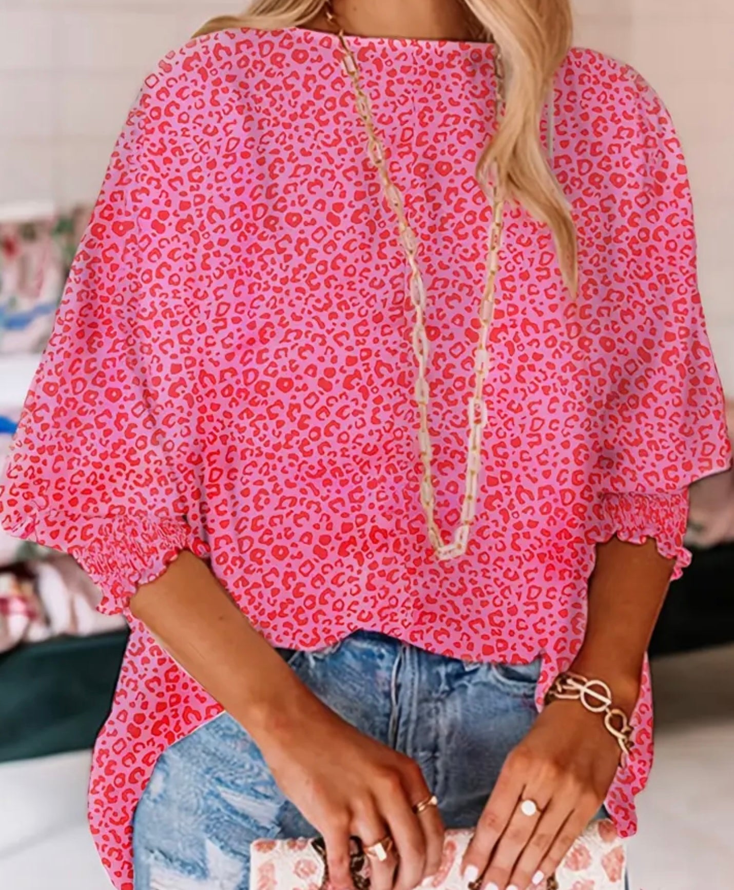 Leopard Oversized Loose Blouse