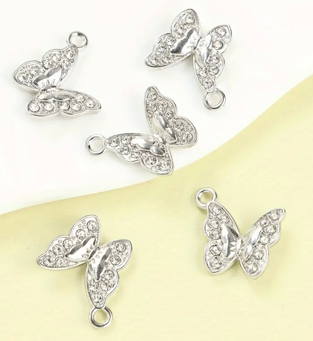 Diamond Butterfly Charm