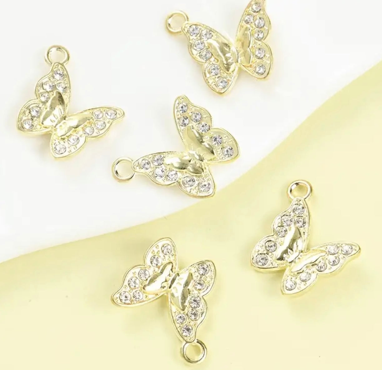 Diamond Butterfly Charm