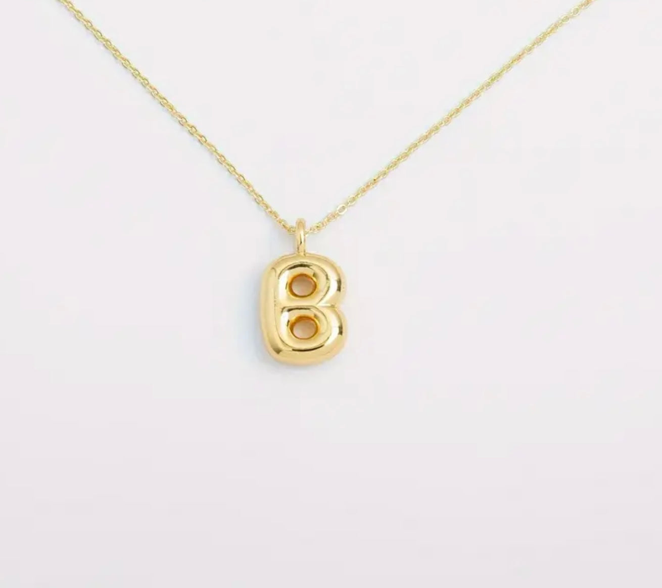 Bubble Initial Gold Plated Necklace