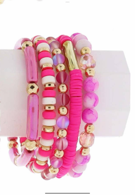 Hot Pink Bracelet Set