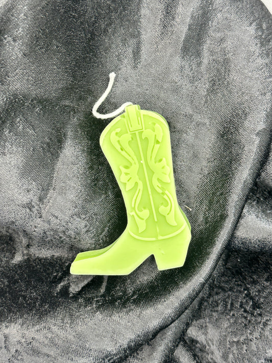 Green Cowboy Boot Candle