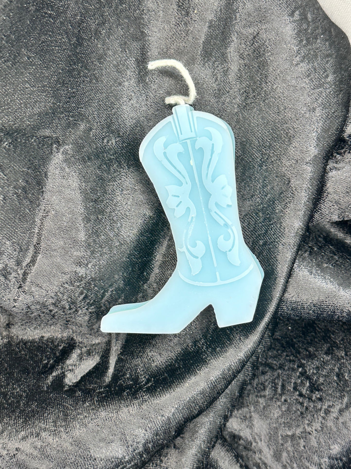 Baby Blue Cowboy Boot Candle