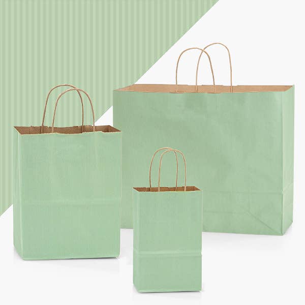 Recycled Shadow Stripe Kraft Paper Shopping Bags