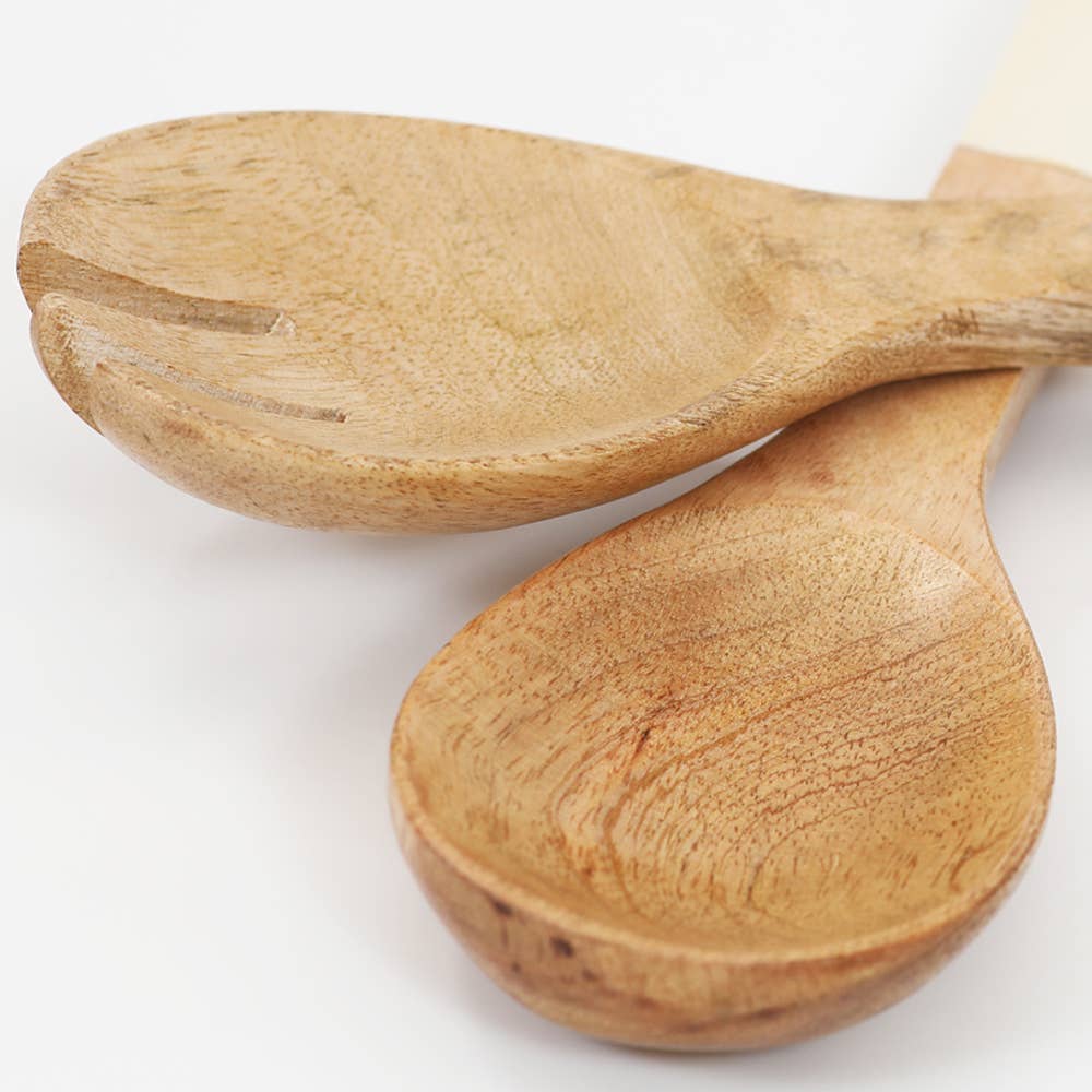 S/6 Wooden & Resin Assorted Salad Servers