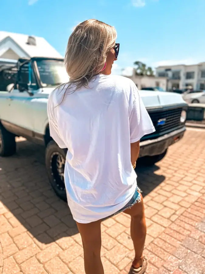 Sunset Chaser Bronco White Graphic Tee