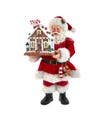 12“ Fabriché™ Santa With Light-Up Gingerbread House