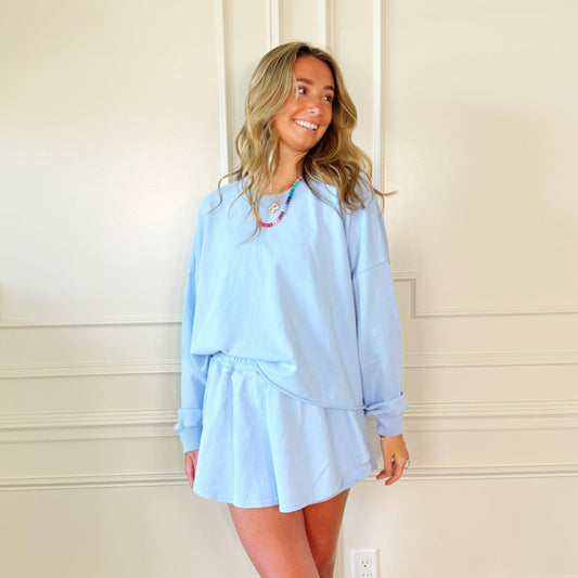 Powder Blue Long Sleeve Crop