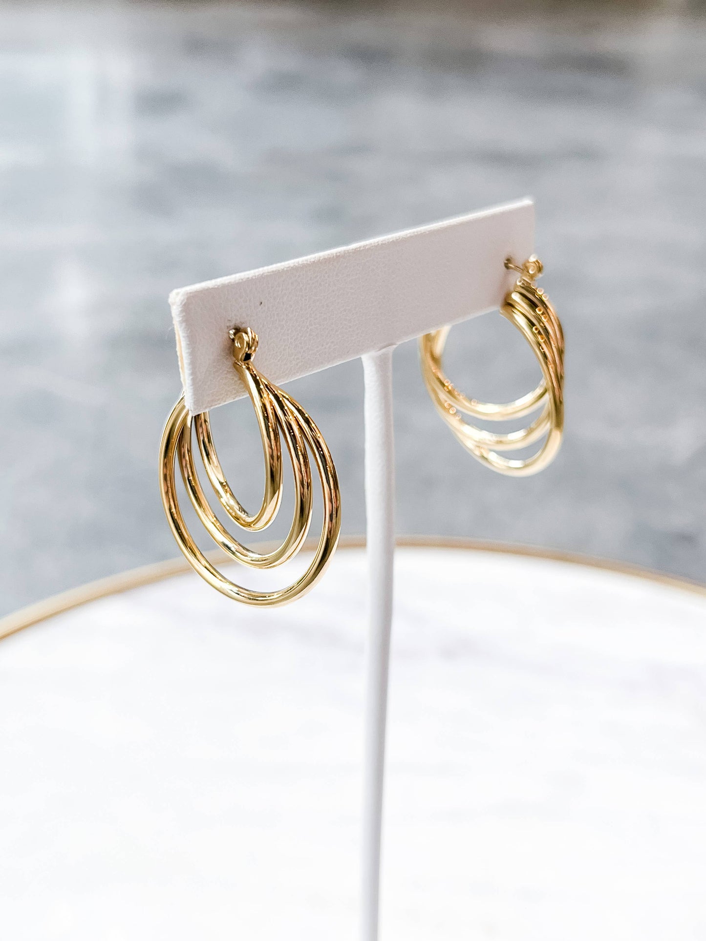 Natural Elements Triple Threat Gold Hoop