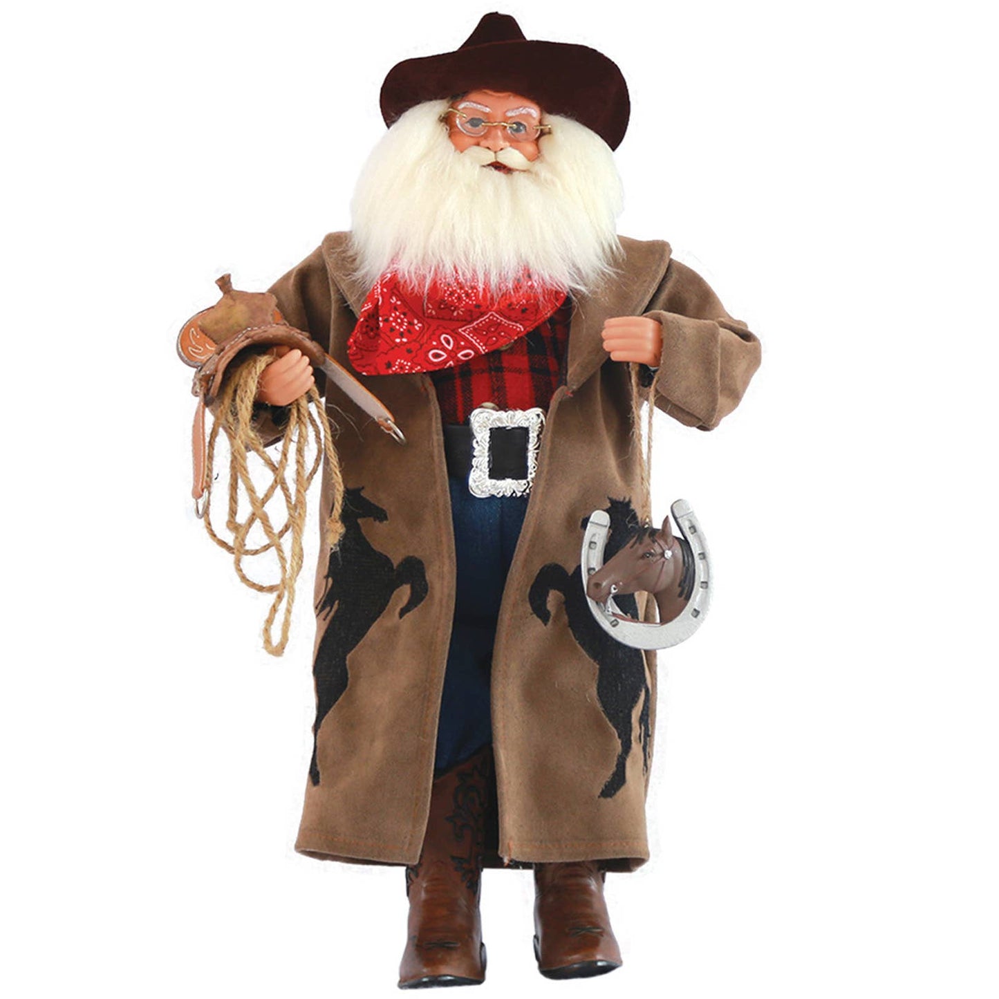 18" Cowboy Santa with Horseshoe