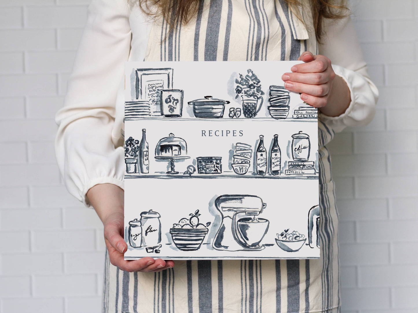 Kitchen Shelves 3-Ring Recipe Binder in Blue