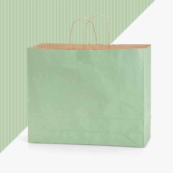 Recycled Shadow Stripe Kraft Paper Shopping Bags