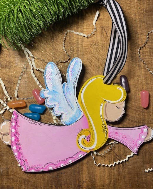 Angel Hand painted Christmas ornament