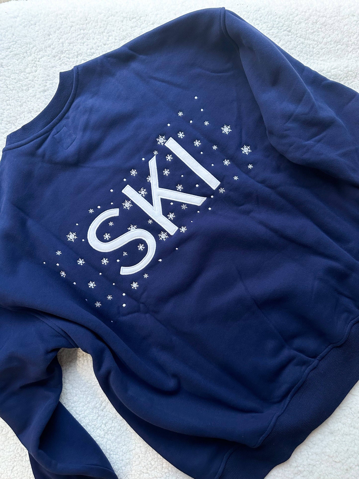 Navy Blue Ski Snowflake Sweatshirt