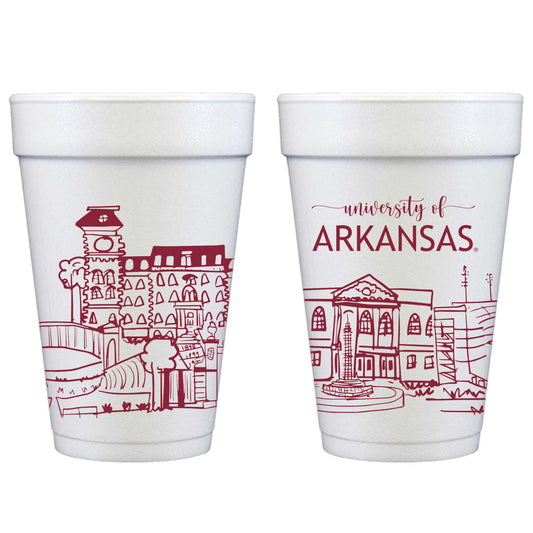 Foam Cup 10 Pack {University of Arkansas Skyline}