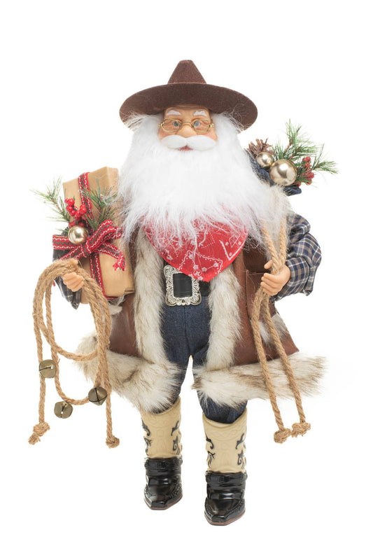 NEW - Brown Western Santa