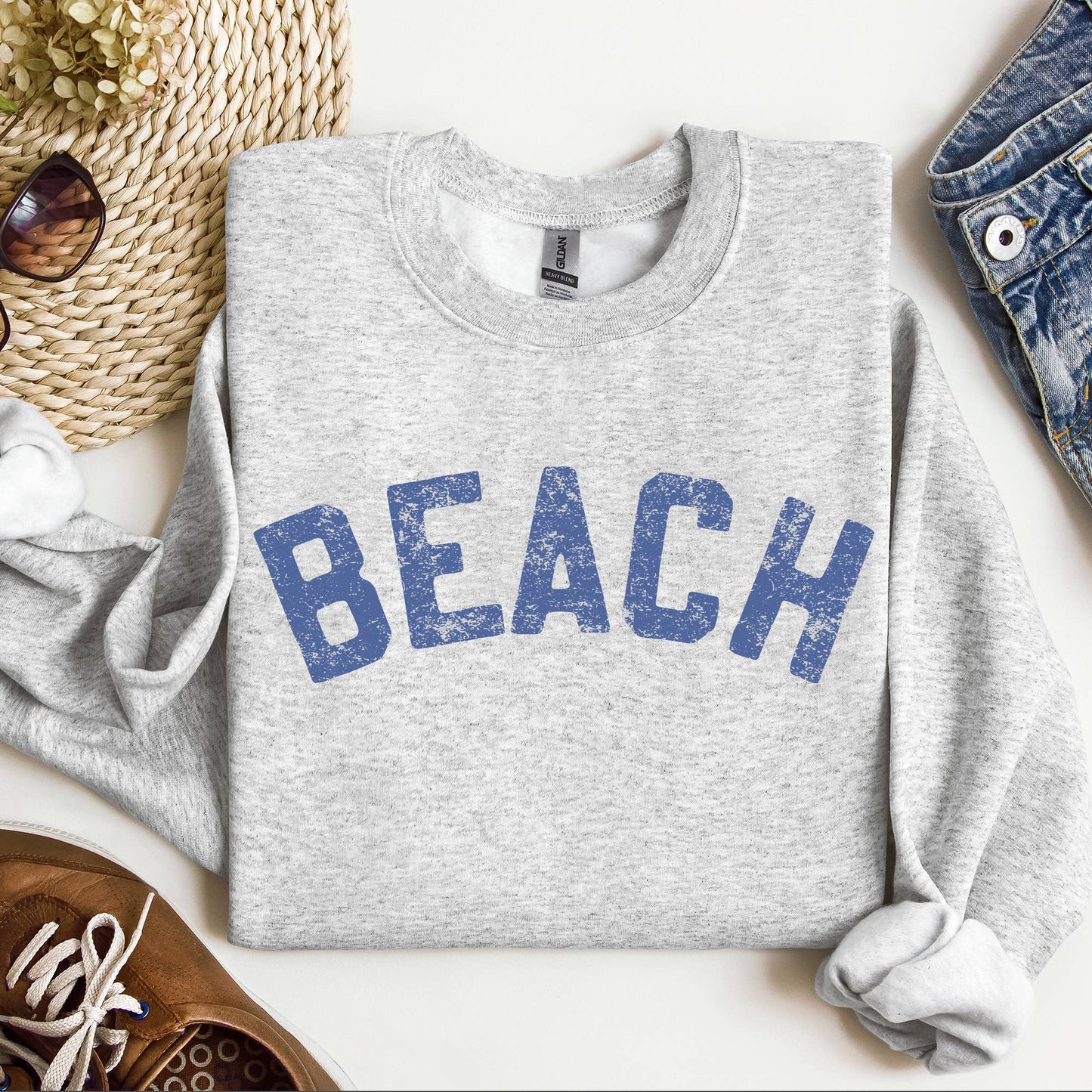 Beach Crewneck Sweatshirt, Summer Shirt, Beach Bum