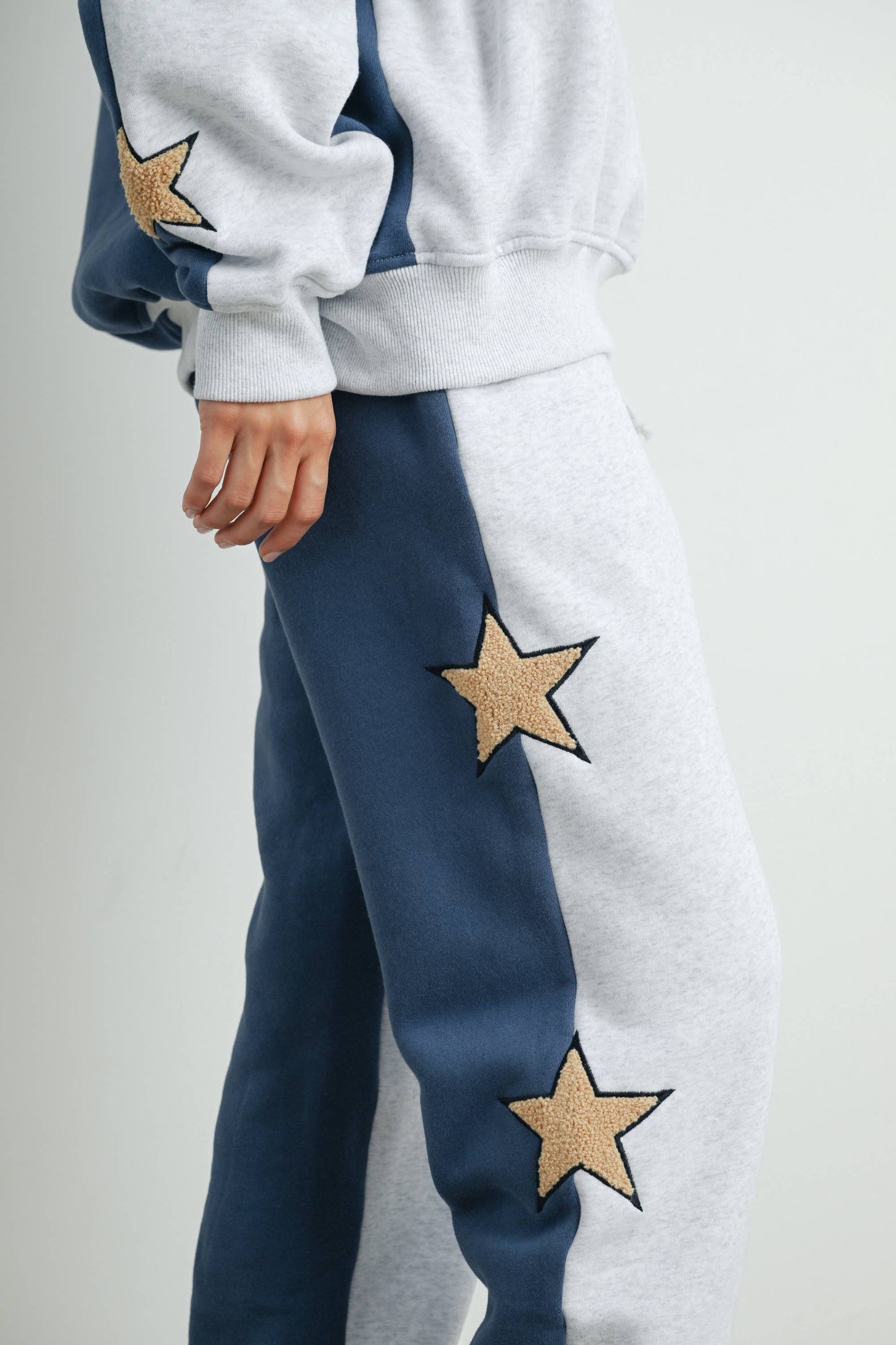 Color Block Sweatpants with Star Detail - BMP7570