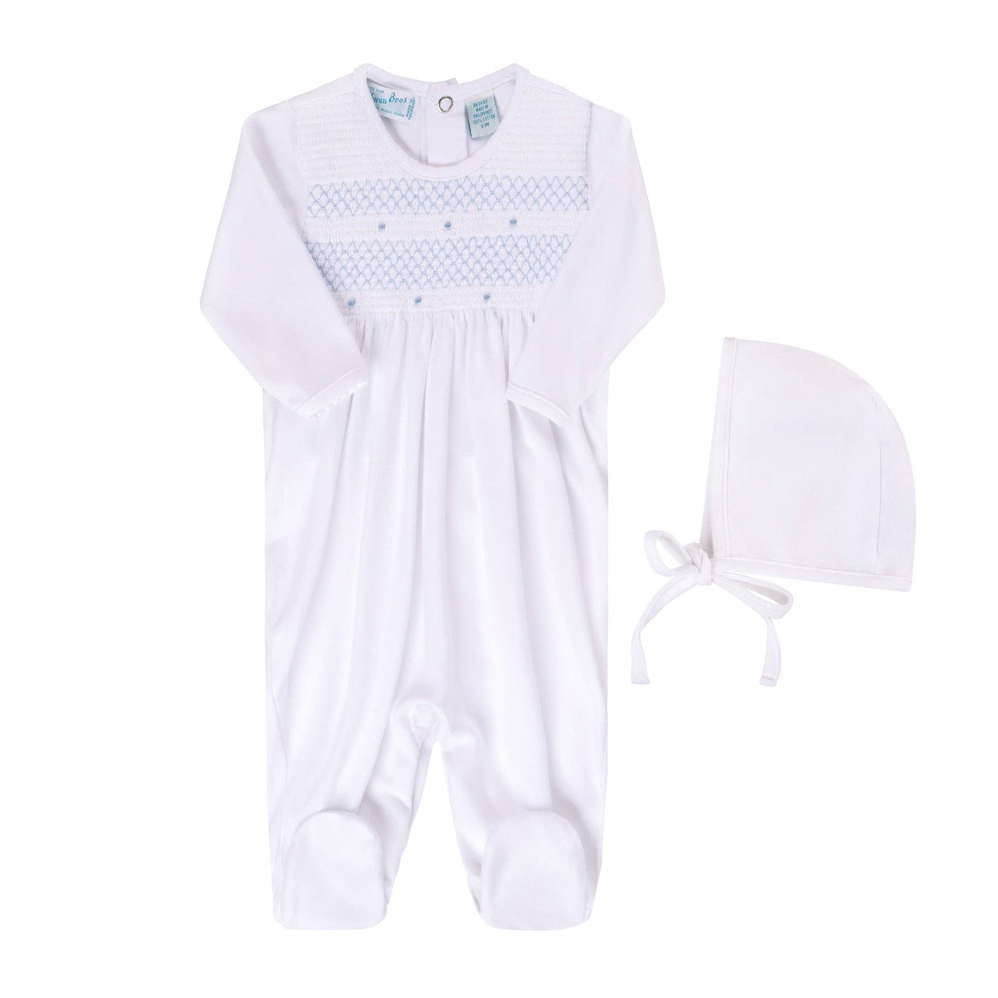 Baby Boys & Girls Smocked Bullion Romper w/Hat