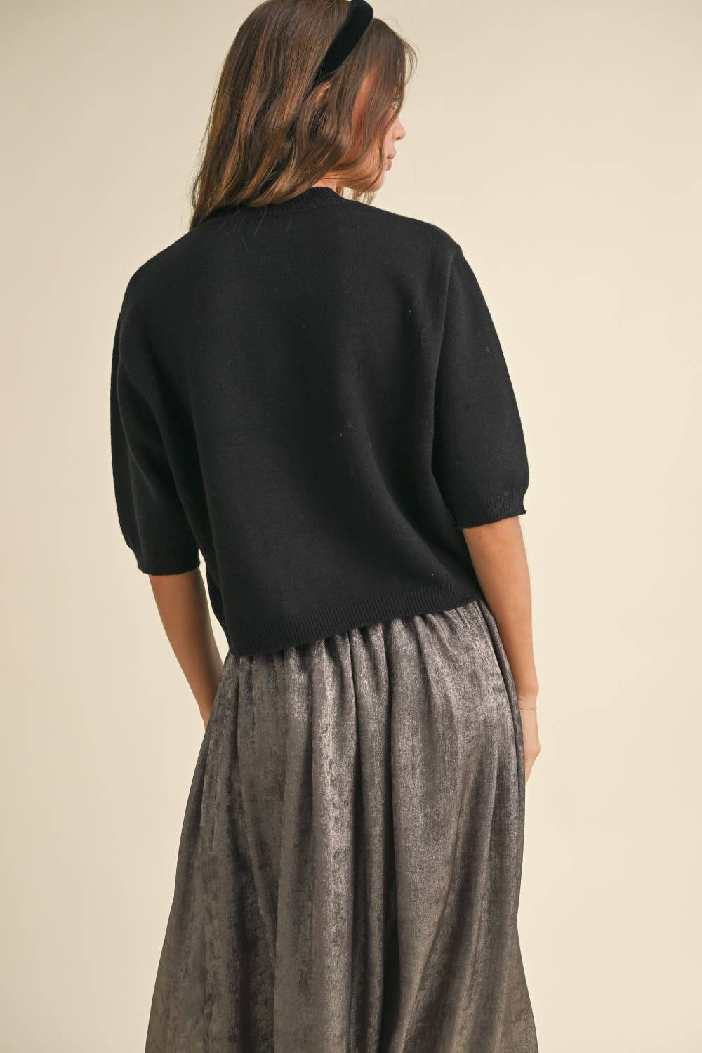 T3675   SHORT SLEEVE SWEATER TOP