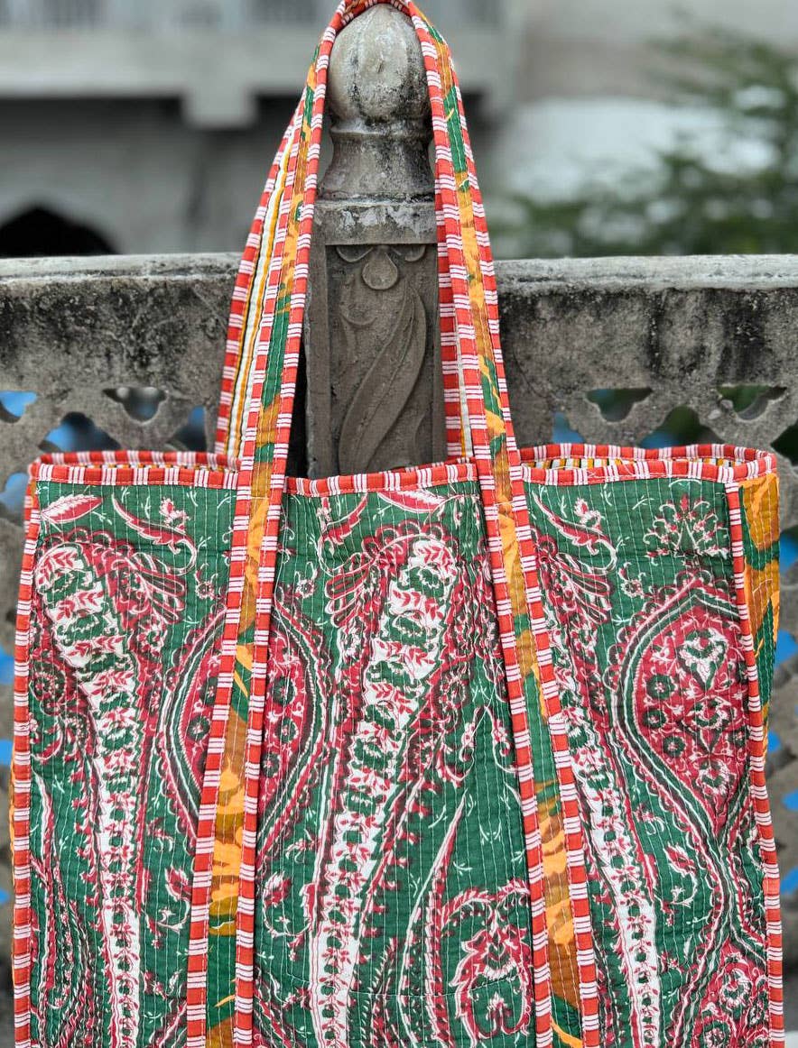 Quilted Tote Bag Shopping Stylish Silk Women's Handbags