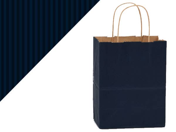 Recycled Shadow Stripe Kraft Paper Shopping Bags