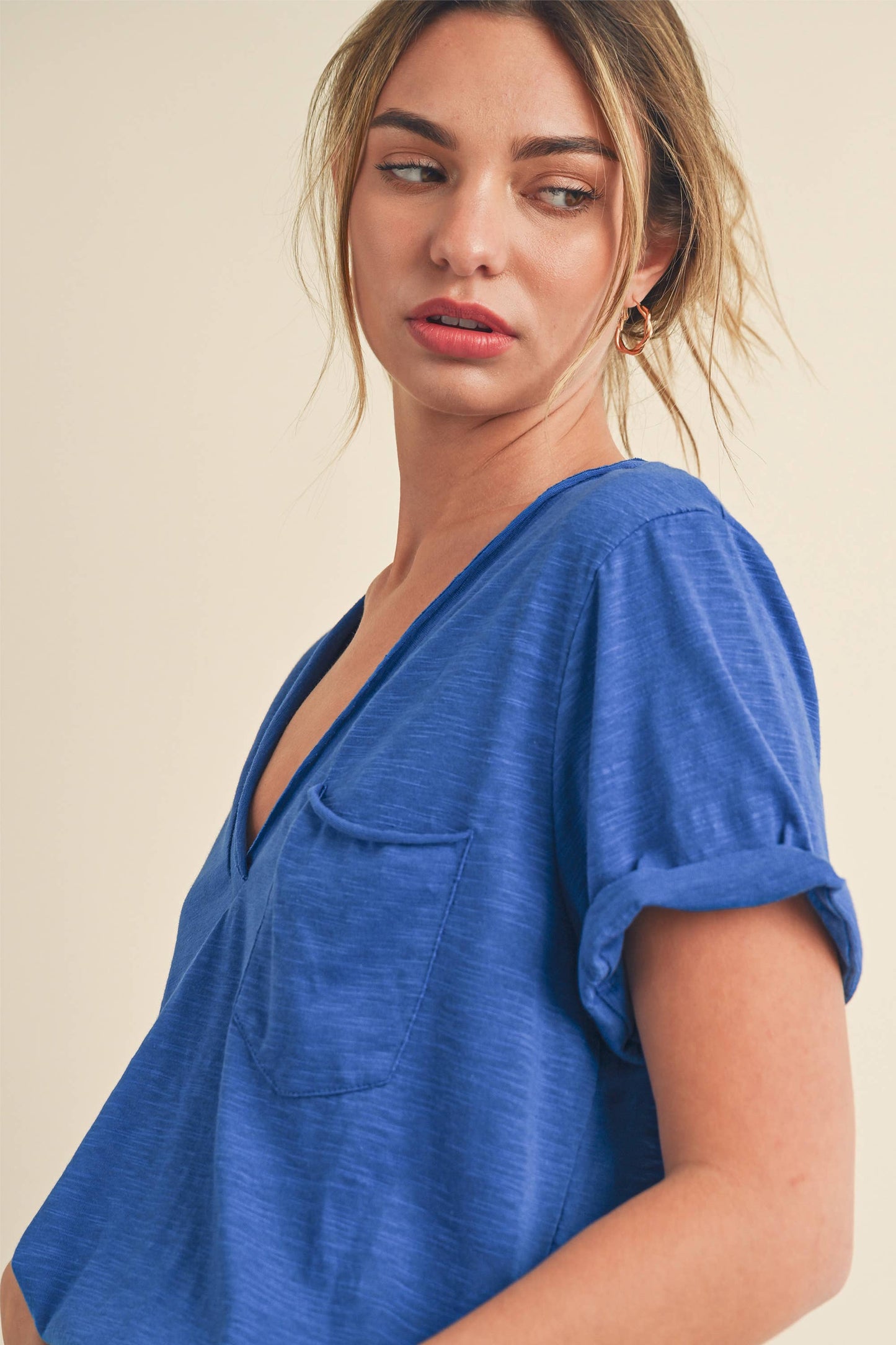 Zoie V-Neck Short Sleeve Top