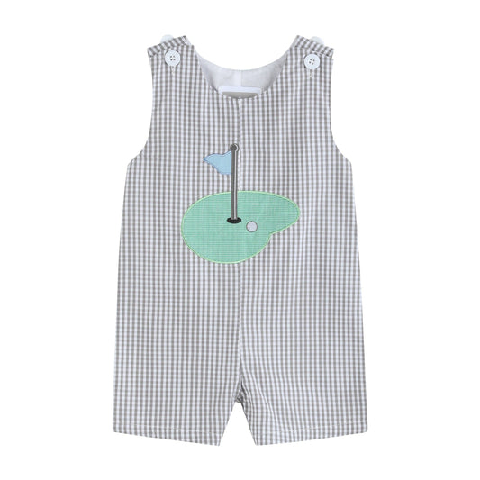 Gray Gingham Golf Shortalls